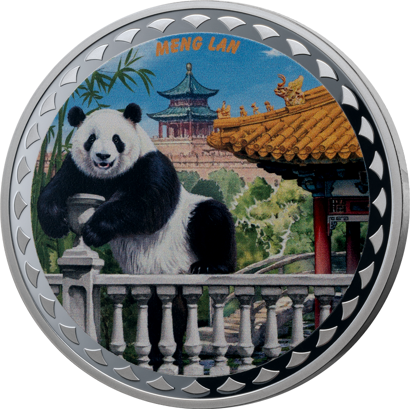 2 Dollars Samoa Panda Fan Coin Meng Lan 2025