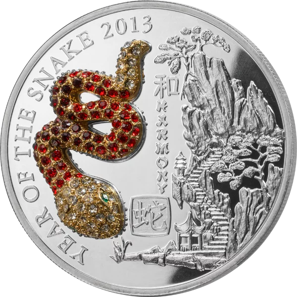 500 Francs Ruanda Year of the Snake Pavé 2013