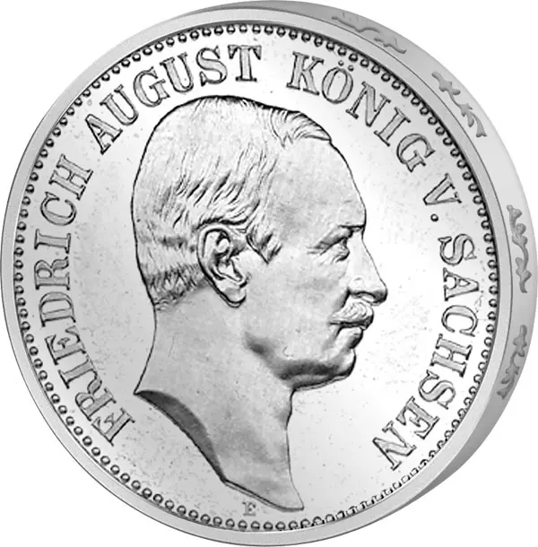 3 Mark Sachsen König Friedrich August III. 1908-1913 sehr schön 3 Mark Sachsen König Friedrich August III. 1908-1913 sehr schön