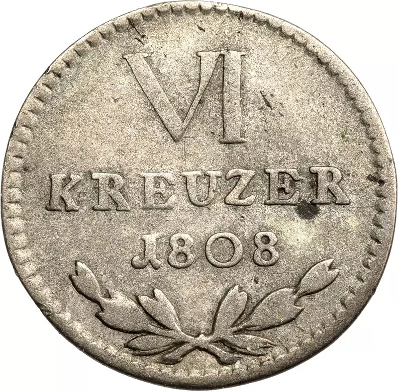 6 Kreuzer Baden Großherzog Karl Friedrich 1807, 1808