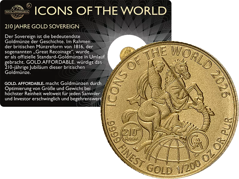 1/200 Unze Gold Ruanda Icons of the World - 210 Jahre Gold Sovereign 2026