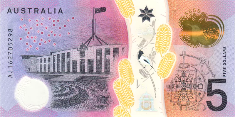 5 Dollar Australien Banknote Queen Elizabeth II. 2016