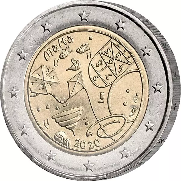 2 Euro Malta Von Kindern mit Solidarität Kinder und Spiele 2020
