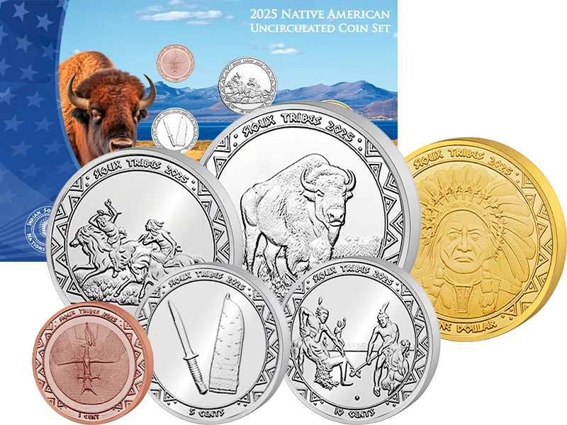 1 Cent - 1 Dollar Native Americans Kursmünzensatz der Sioux 2025