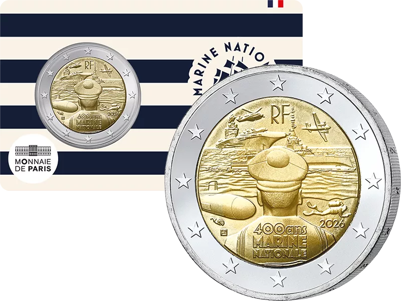 2 Euro Frankreich Die französische Marine - 400 Jahre Erfahrung 2026 in Coin Card