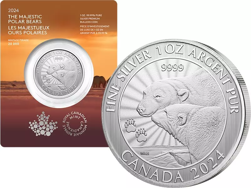 5 Dollar Kanada Majestic Polar Bear 2024