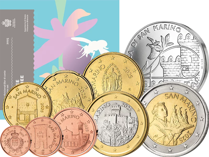 San Marino Kursmünzensatz inklusive 5-Euro-Gedenkmünze 2025