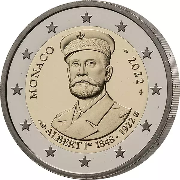 2 Euro Monaco 100. Todestag Fürst Albert I. 2022