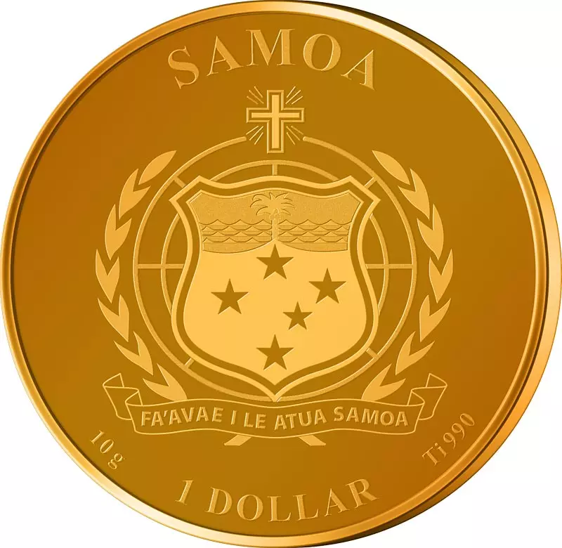 1 Dollar Samoa Titanmünzen Bunte Tierwelt - Löwe 2024