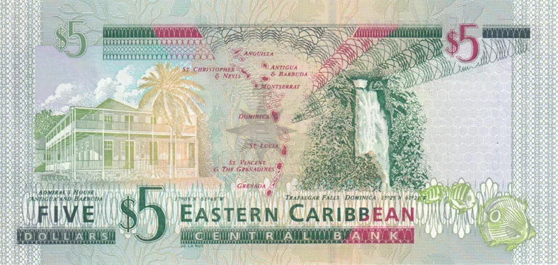 5 Dollars St. Vincent & Grenadinen Banknote Queen 2003