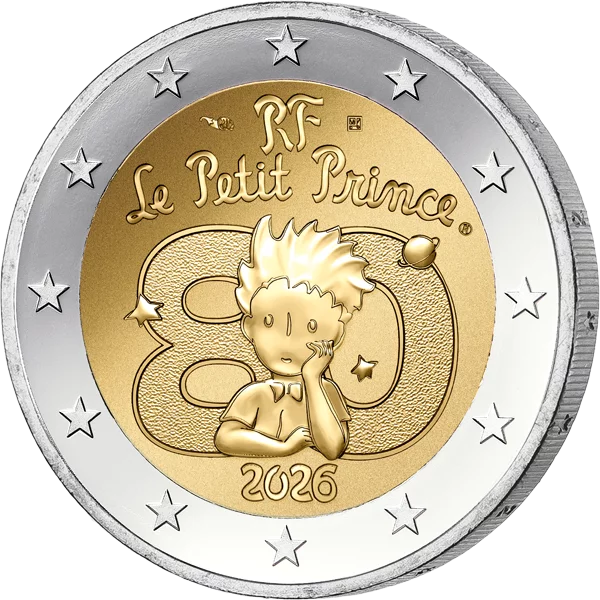 2 Euro Frankreich 80 Jahre Der kleine Prinz 2026 in Polierte Platte