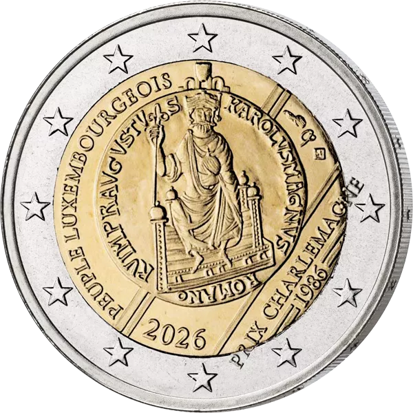 2 Euro Luxemburg 40 Jahre Verleihung Internationaler Karlspreis an das luxemburgische Volk 2026
