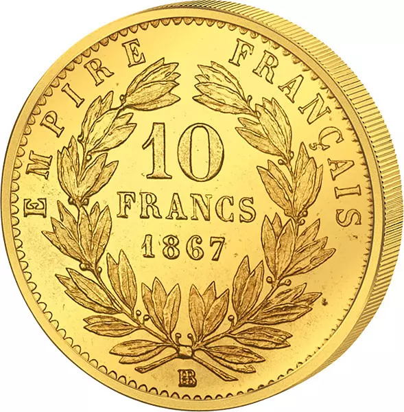 10 Francs Frankreich Napoleon III. ohne Kranz 1854-1860