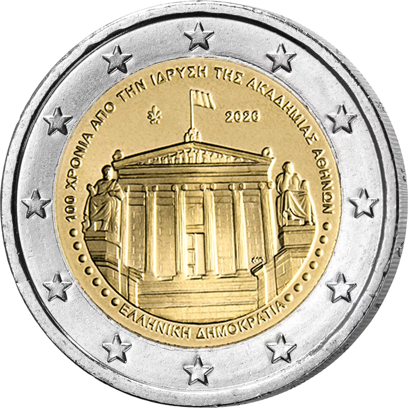 2 Euro Griechenland 100 Jahre Akademie von Athen 2026