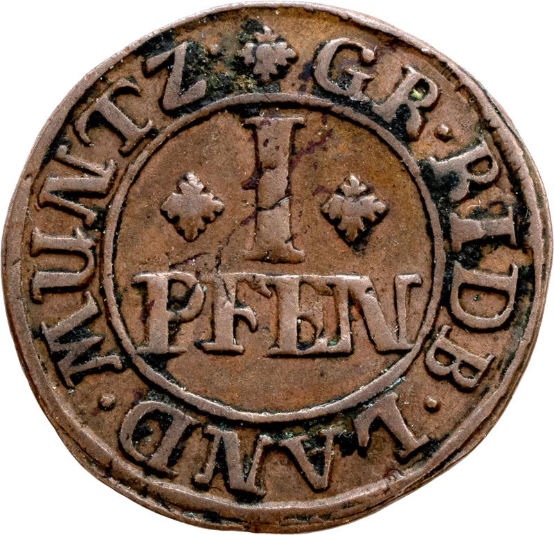 1 Pfennig Rietberg Graf Maximilian Ulrich von Kaunitz 1703