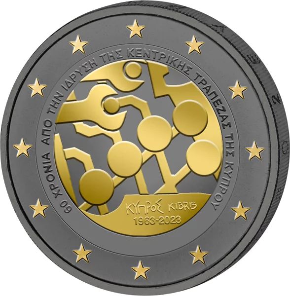 2 Euro Zypern 60 Jahre Nationalbank 2023 Golden Enigma Edition