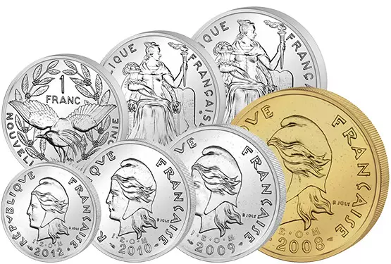 1 - 100 Francs Kursmünzen Neukaledonien 1972-2013