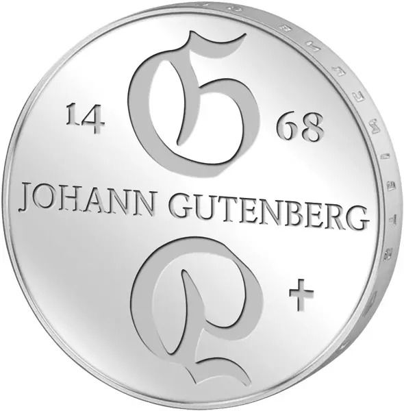 10 Mark DDR Johann Gutenberg 1968 Stempelglanz
