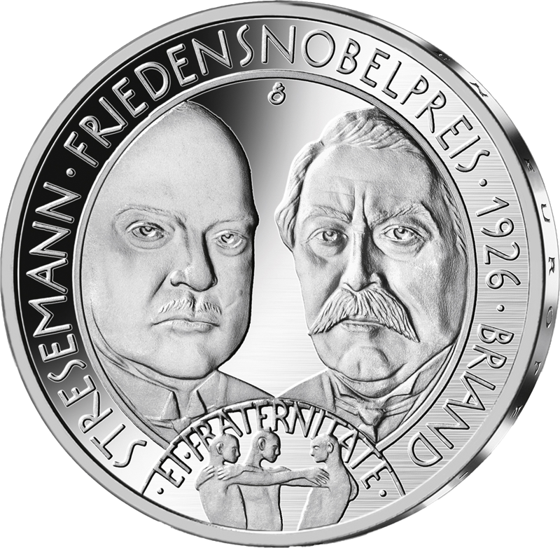 35 Euro BRD 100 Jahre Friedensnobelpreis für Gustav Stresemann und Aristide Briand 2026 Polierte Platte