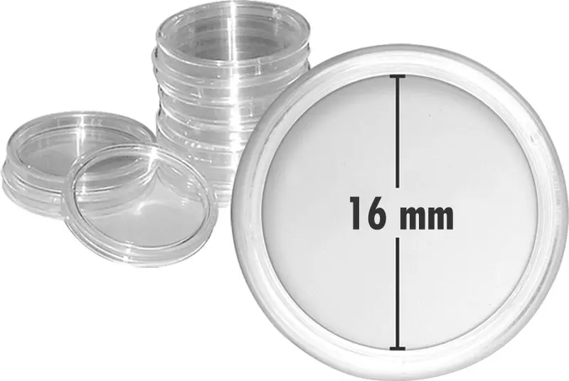 Münzkapseln Innendurchmesser 16 mm 10-er Pack