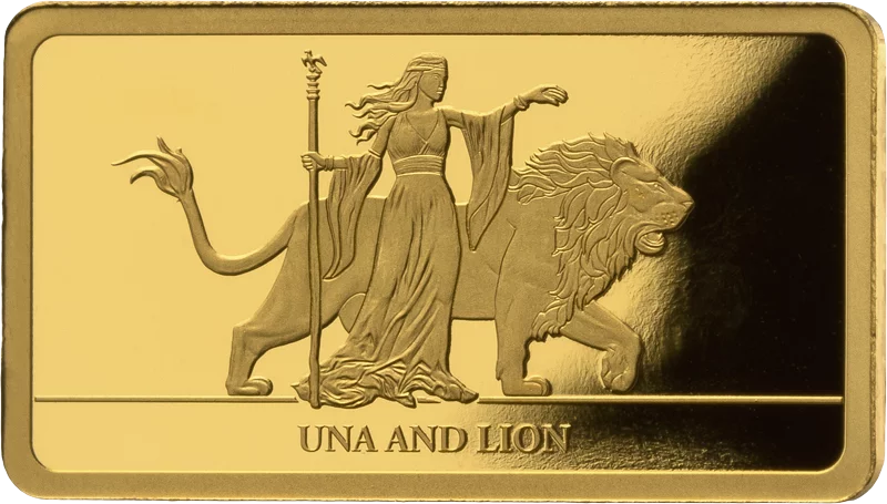 Numisbrief Großbritannien Goldbarren Una und der Löwe 2024