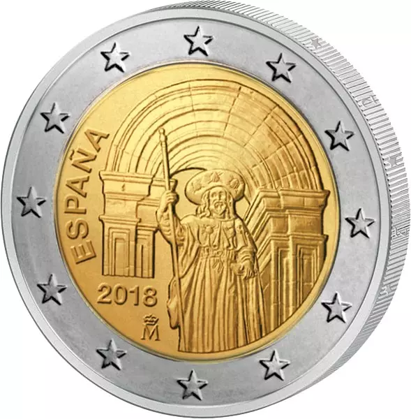 2 Euro Spanien Unesco-Welterbe Altstadt von Santiago de Compostela 2018
