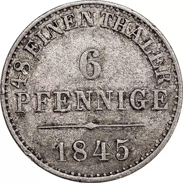 6 Pfennig Hannover König Ernst August 1843-1846