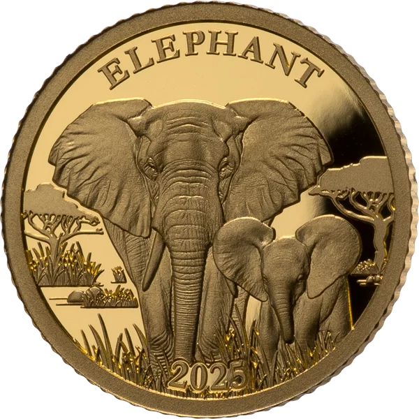 10 Francs Burundi 15 Jahre Gold Elefant 2025 Gold Coin Card