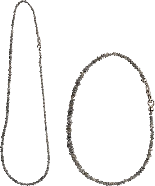 Set Colier und Armband Silber mit Rohdimanten Set Colier und Armband Silber mit Rohdimanten
