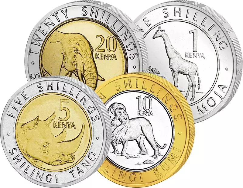 1 - 20 Shillings Kursmünzensatz Kenia 2018