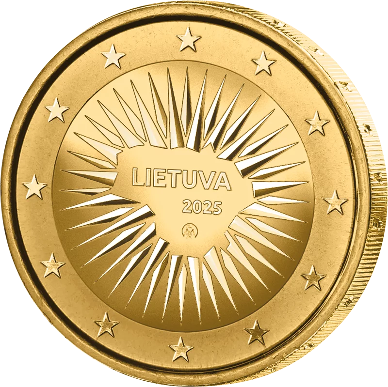 2-Euro-Gedenkmünze Litauen Verteidigung 2025 als vollvergoldete Premiumausgabe