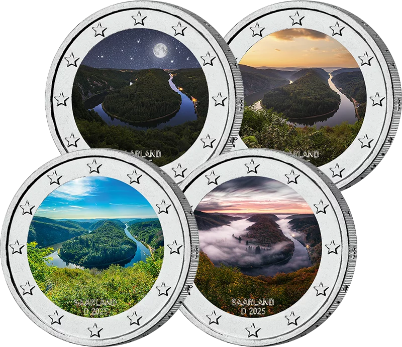 4x2 Euro BRD Saarschleife Tageszeiten 2025 mit Farbapplikation