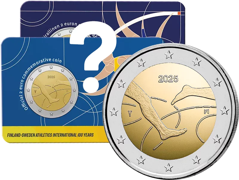 2 Euro Finnland 100 Jahre Leichtathletik-Wettbewerb Finnland-Schweden 2025 in Coin Card Sprache unserer Wahl