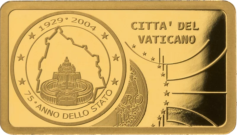 Goldbarren 20 Jahre 2 Euro Gedenkmünzen Vatikan - Petersdom 75 Jahre Vatikan 2024