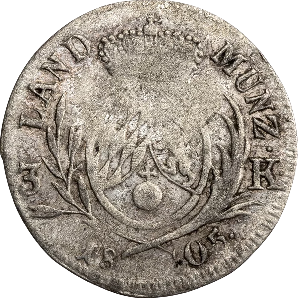 3 Kreuzer Bayern Kurfürst Maximilian IV. Joseph 1804 - 1805