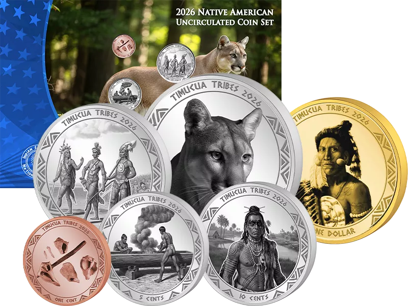 1 Cent - 1 Dollar Native American Kursmünzensatz Timucua 2026