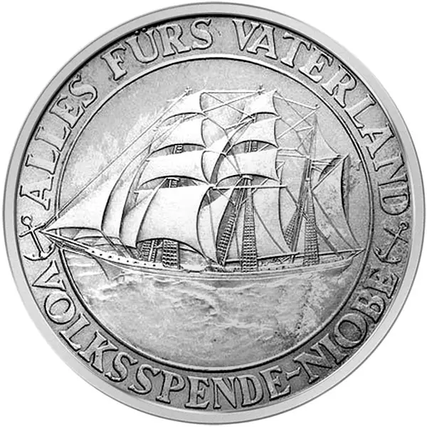 Silbermedaille Weimarer Republik Untergang der Niobe 1932