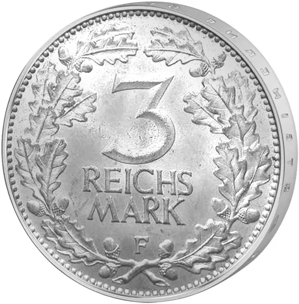 3 Mark Weimarer Republik Adler und  Eichenlaub 1931-1933