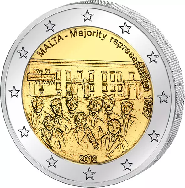 2 Euro Malta Mehrheitswahlrecht 2012 prägefrisch ohne Münzzeichen