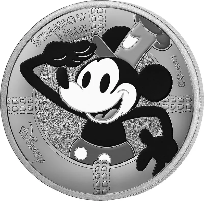 Disney-Medaille 100 Jahre Disney - Steamboat Willie 2023