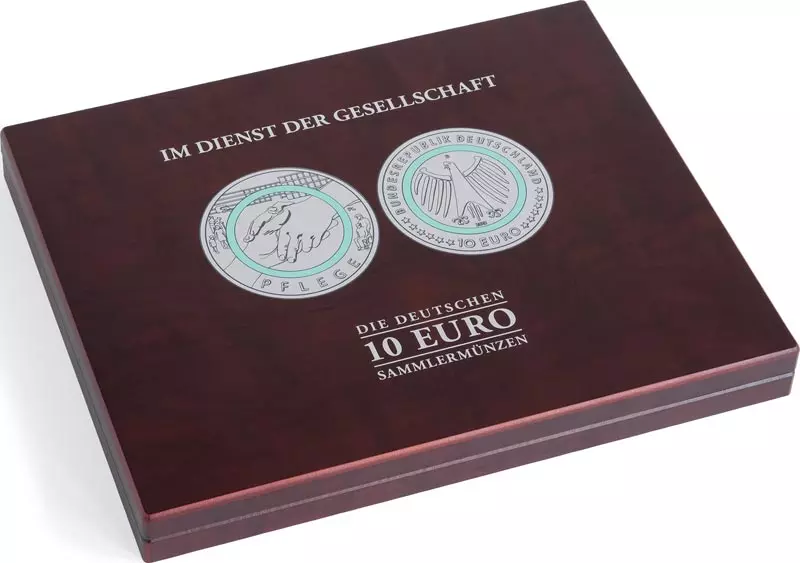 Holz-Etui VOLTERRA für 25 x 10 Euro BRD "Im Dienst der Gesellschaft"