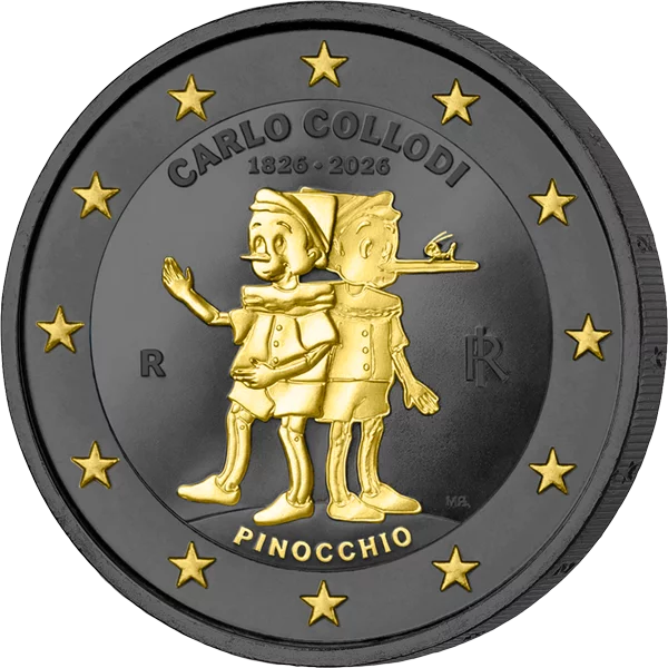 2 Euro Italien Carlo Collodi - Pinocchio 2026 Golden Enigma Edition