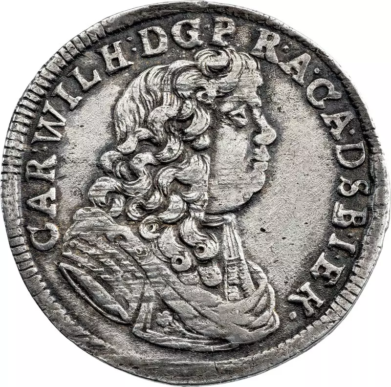 2/3 Taler Anhalt-Zerbst Fürst Karl Wilhelm 1675 - 1679