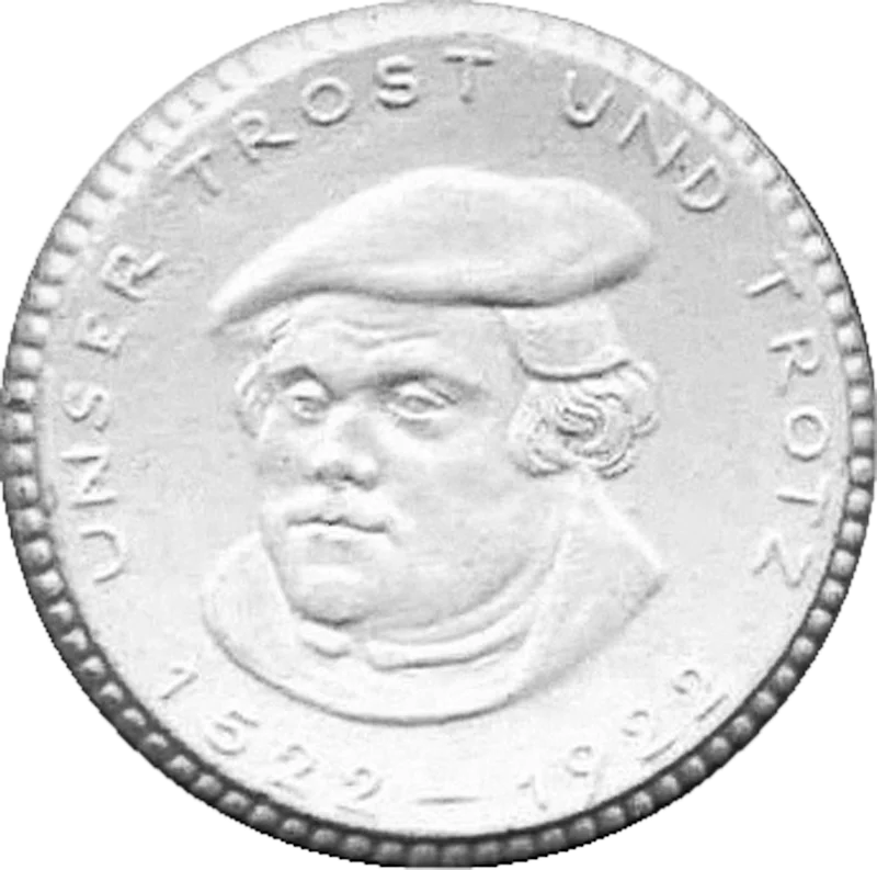 Porzellanmedaille Dresden auf 400 Jahre Martin-Luthergemeinde 1922