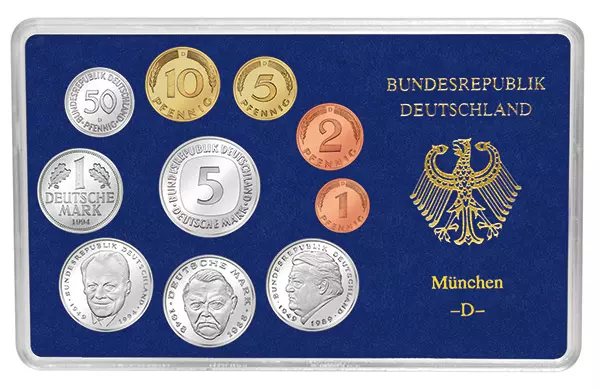 BRD-Kursmünzen-Serie 1994 Polierte Platte