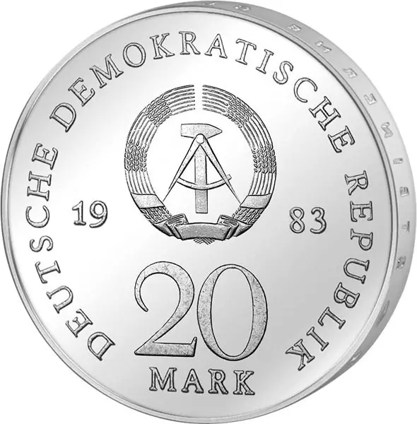 20 Mark DDR Martin Luther Portrait 1983 Stempelglanz