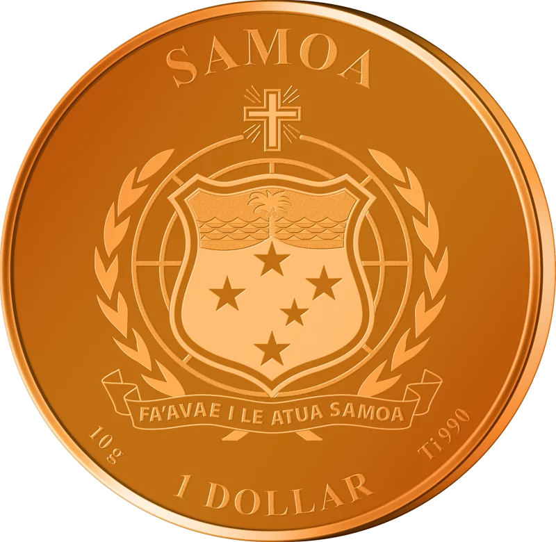 1 Dollar Samoa Titanmünzen Bunte Tierwelt - Mandarinente 2024