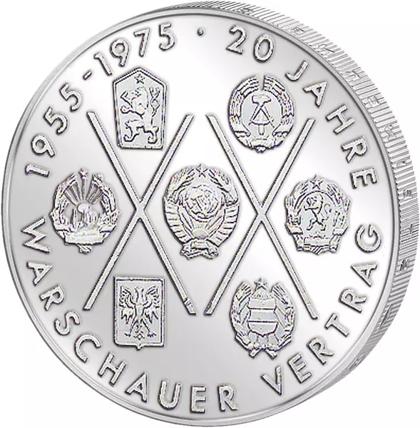 10 Mark DDR 20 Jahre Warschauer Vertrag 1975 vorzüglich