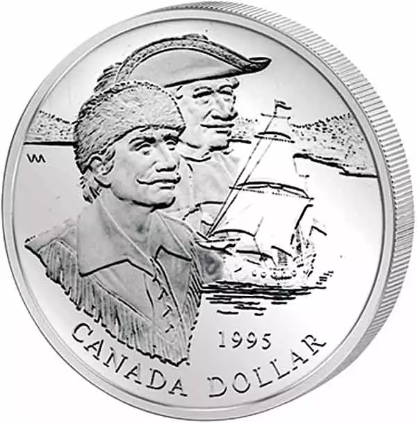 1 Dollar Kanada 325 Jahre Hudson's Bay Company 1995 Polierte Platte