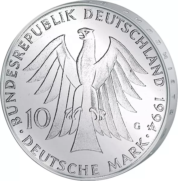 10 DM Münze BRD Johann Gottfried Herder 1994 Stempelglanz